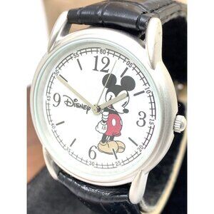 Disney Women's Black and Silver Watch